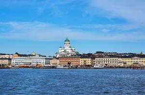 view on capitol of Finnland city of Helsinki with its islands an