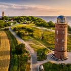 drone view of lighthouses from Kap Arkona