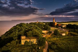 drone view of lighthouses from Kap Arkona